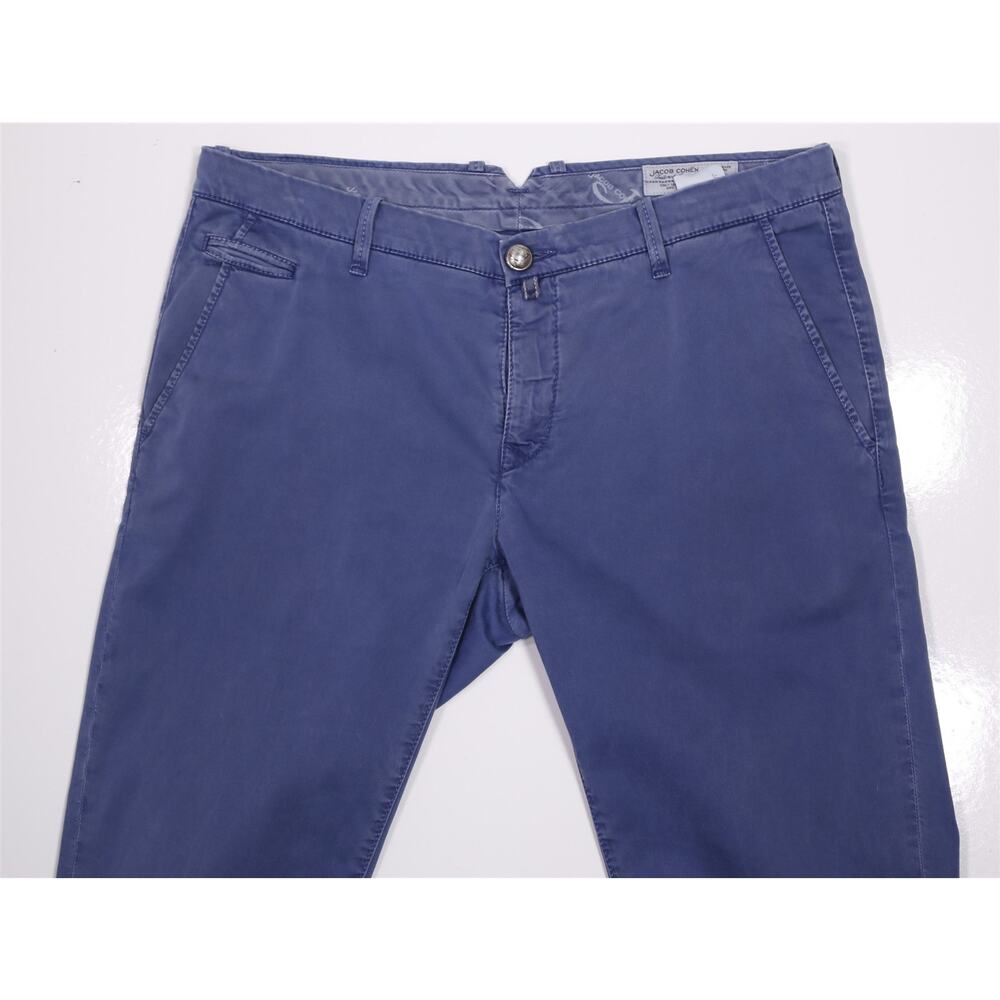 Jacob Cohen Style 645 Light Blue Cotton Stretch Straight Chino Pants 35x34